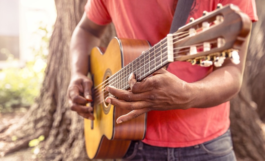 playing music
